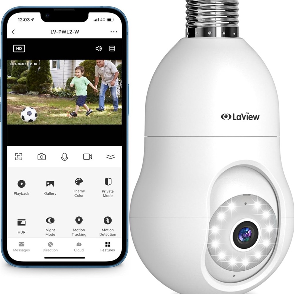 LaView 4MP Bulb Security Camera